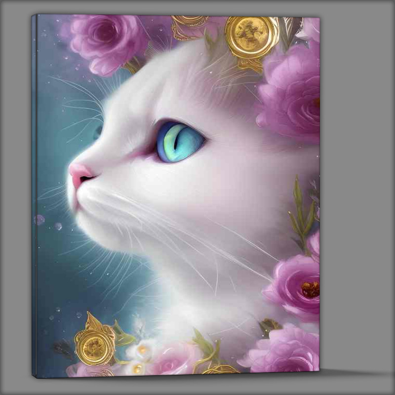 Buy Canvas : (Cute Kitten A Cat Big Blue Eyes)