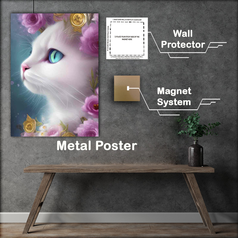 Buy Metal Poster : (Cute Kitten A Cat Big Blue Eyes)