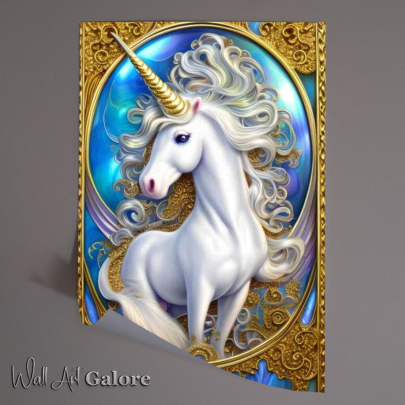 Buy Unframed Poster : (Cute White Unicorn In Full Colour)
