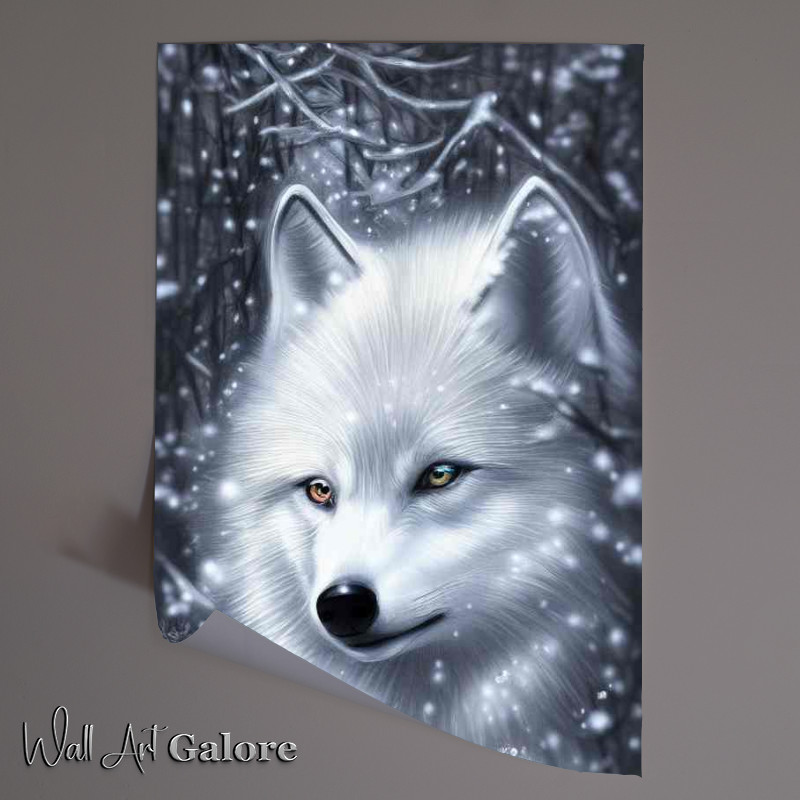 Buy Unframed Poster : (Cute White Wolf In Winter)