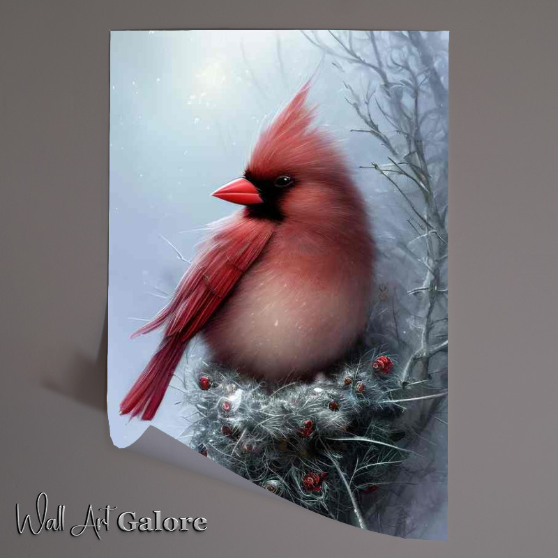 Buy Unframed Poster : (Detailed Fantasy Fluffy Tiny Birds Cardinals)