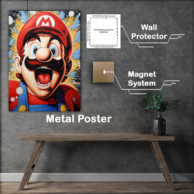 Buy Metal Poster : (Mario bros pop ans splash art)