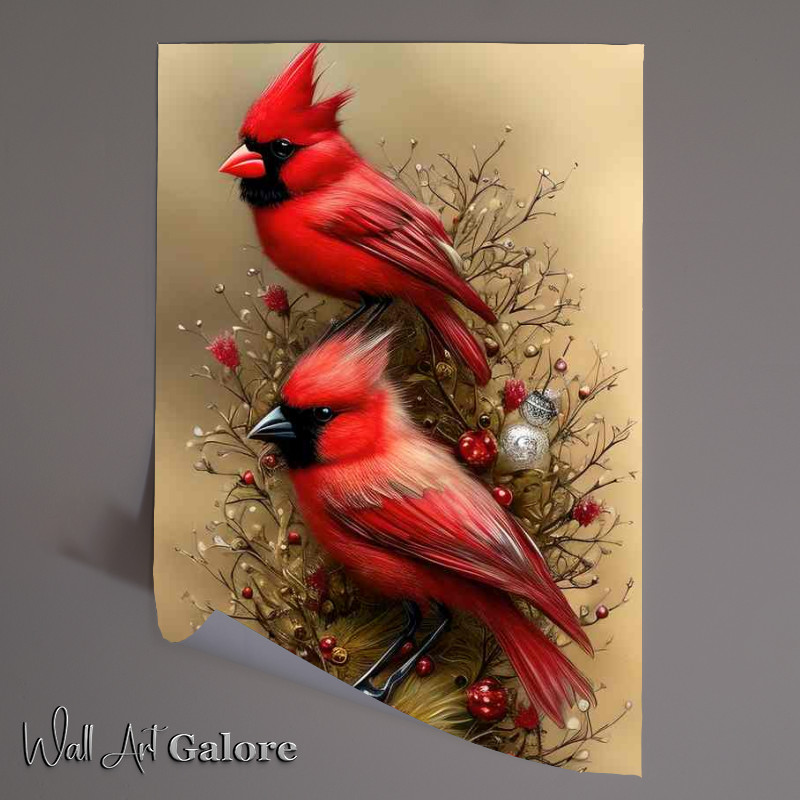 Buy Unframed Poster : (Fantasy Cardinal Painting Birds)