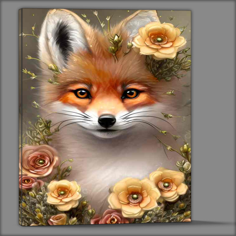 Buy Canvas : (Fox On A Bed Of Flowers)