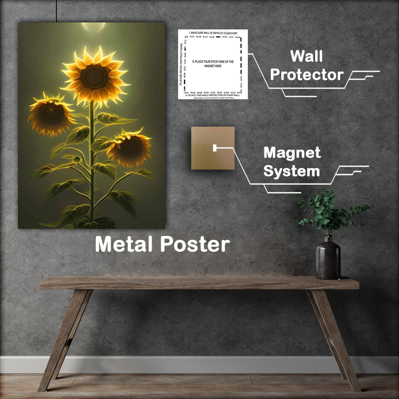 Buy Metal Poster : (Glow In The Dark Sunflower)