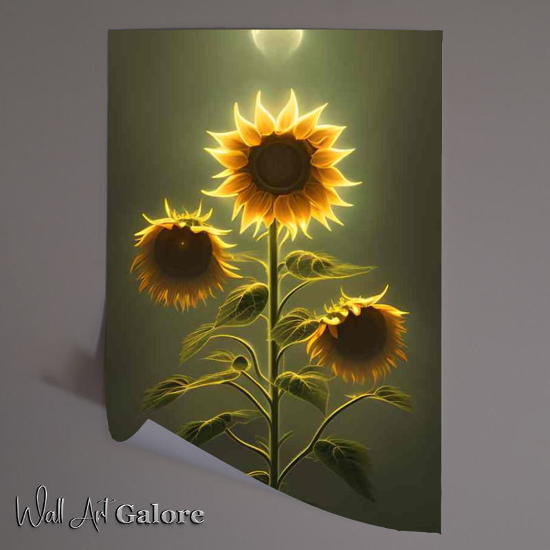 Buy Unframed Poster : (Glow In The Dark Sunflower)