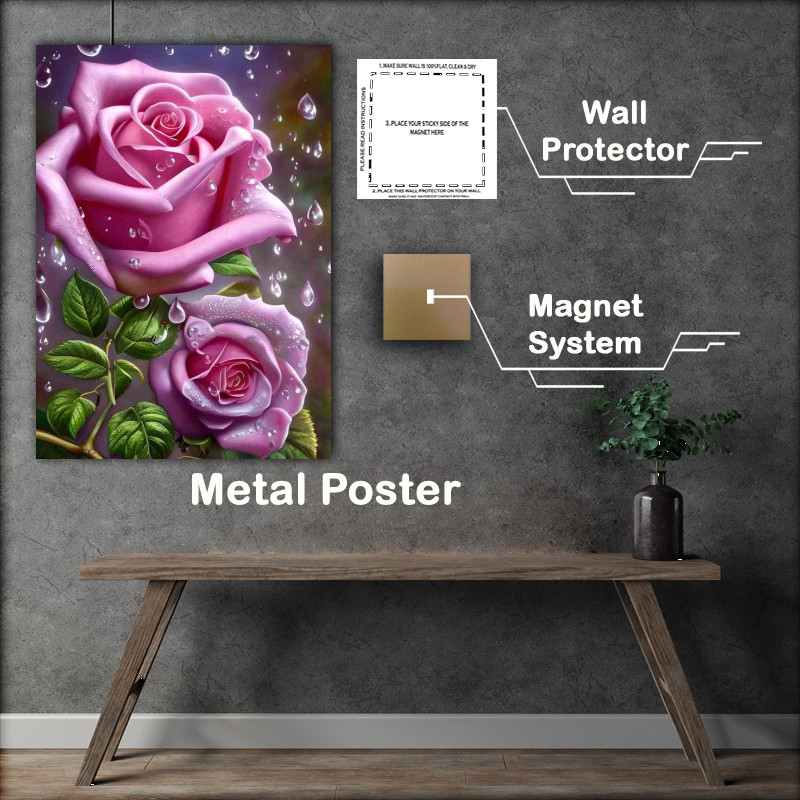 Buy Metal Poster : (Insanely Detailed Fantasy Whimsical Rose Flower)