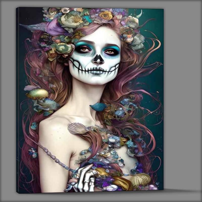 Buy Canvas : (Mermaid Skeleton Beauty Day Of Dead)