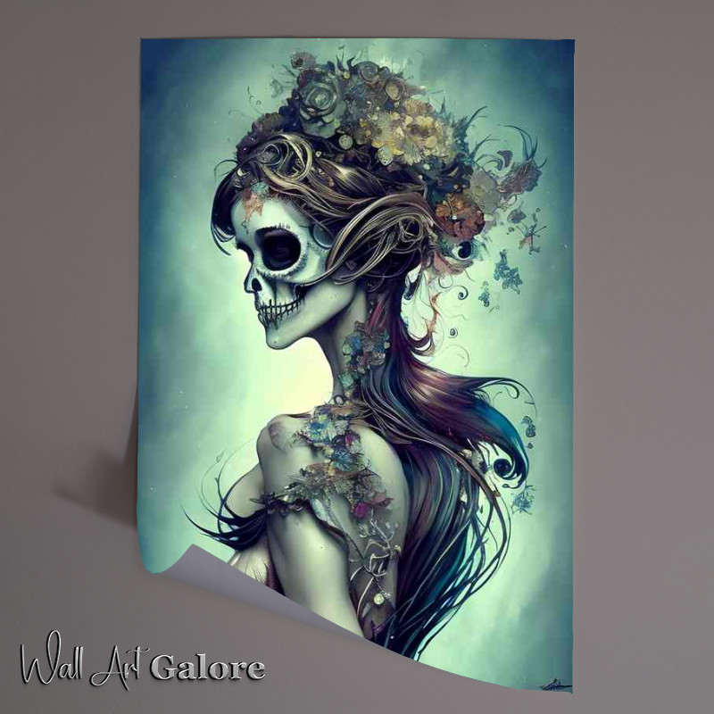Buy Unframed Poster : (Mermaid Skeleton Day Of Dead)