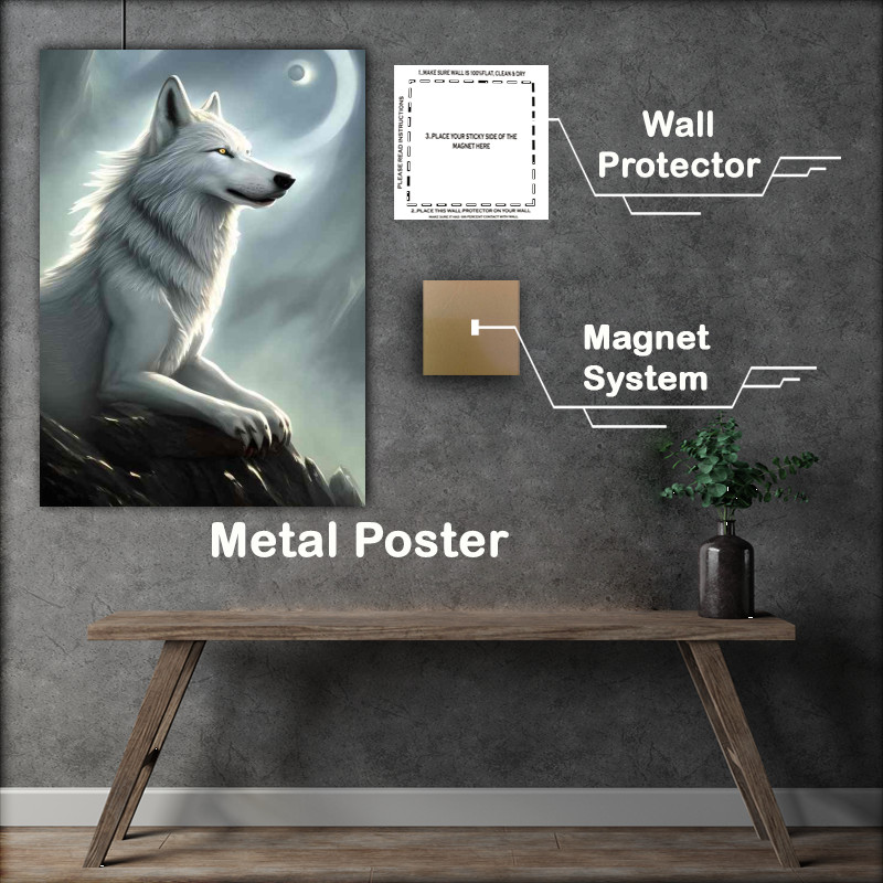 Buy Metal Poster : (Mystical Wolf Fantasy)