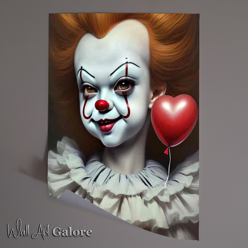 Buy Unframed Poster : (Pennywise With Love Heart Ballon)