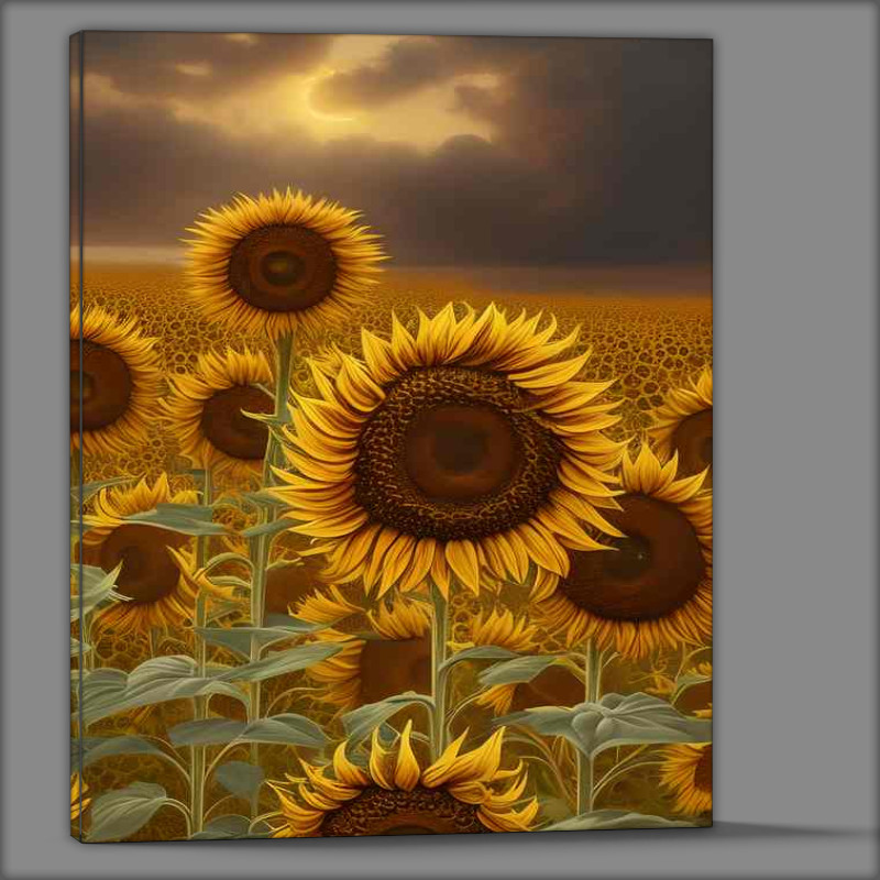 Buy Canvas : (Stunning Botanical Painting Of Sunflowers)