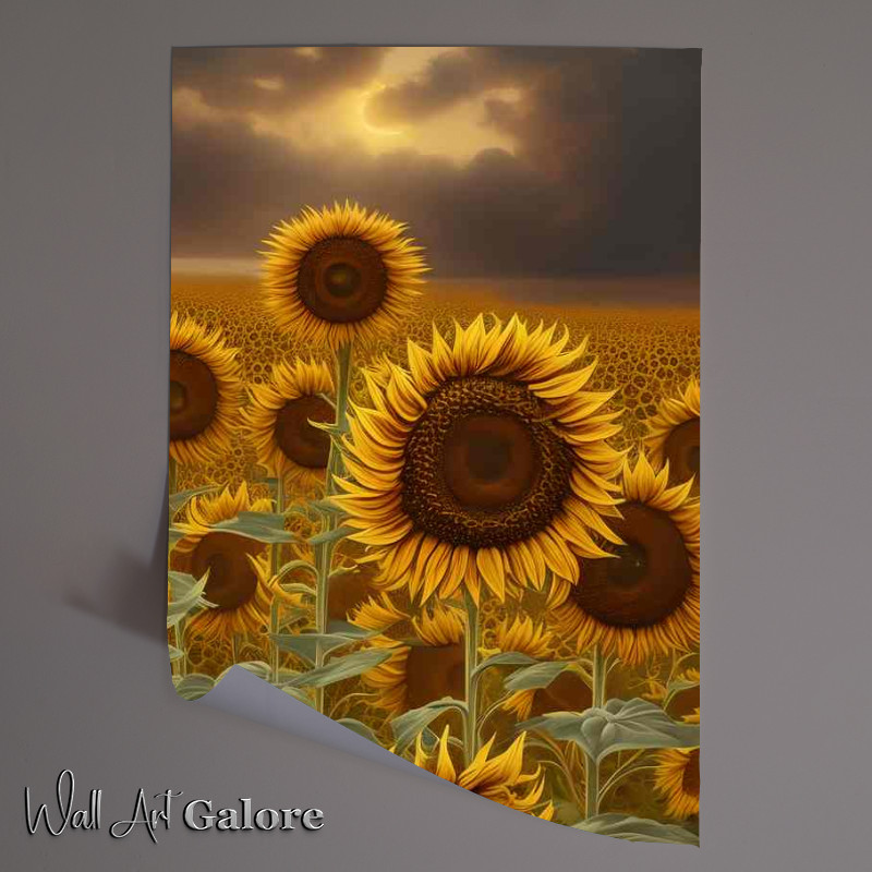 Buy Unframed Poster : (Stunning Botanical Painting Of Sunflowers)