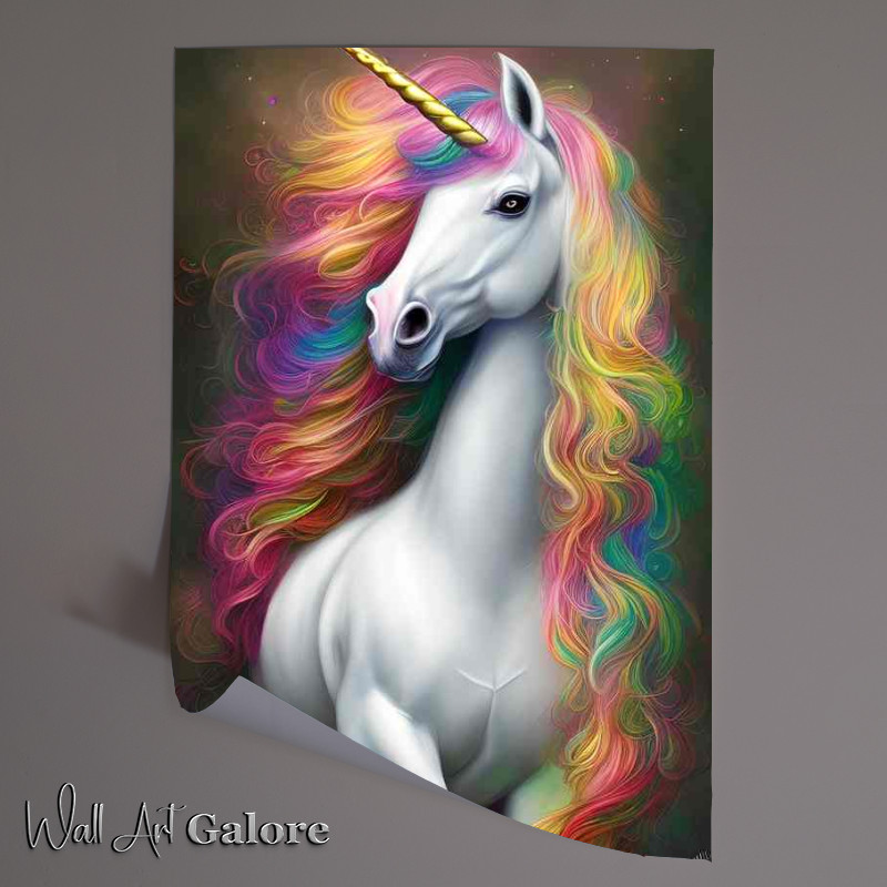 Buy Unframed Poster : (Unicorn Fluffy amazing colours)