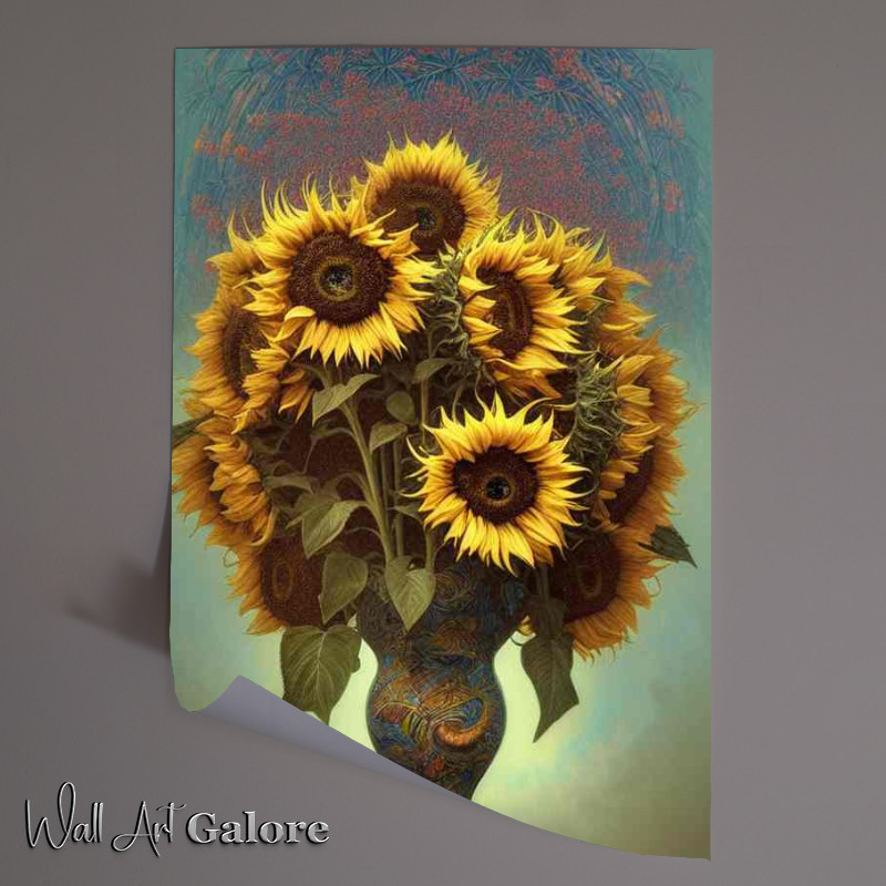 Buy Unframed Poster : (Vase Of Sunflowers)