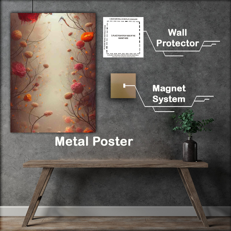 Buy Metal Poster : (Whimsical Detailed Fantasy Cute Flowers)