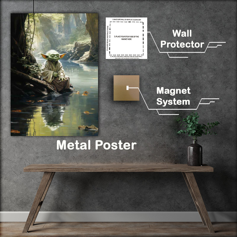 Buy Metal Poster : (Oceans Lullaby Yoda sitting by the river)