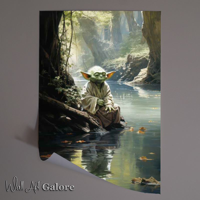 Buy Unframed Poster : (Oceans Lullaby Yoda sitting by the river)