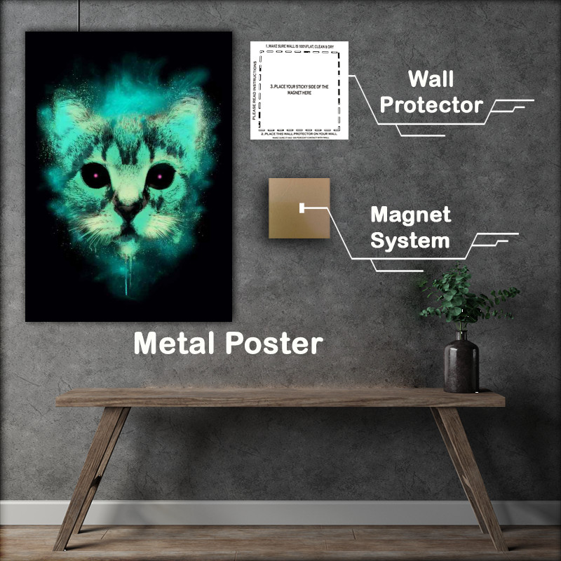 Buy Metal Poster : (Cosmic cat)