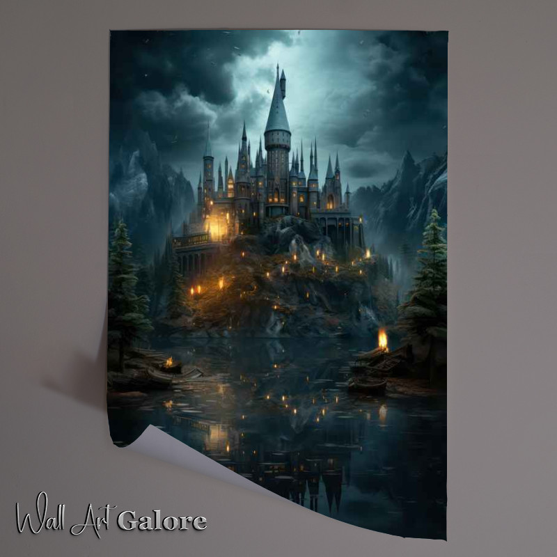 Buy Unframed Poster : (Potters castle surrounded by water)