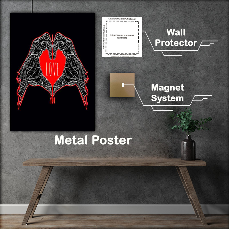 Buy Metal Poster : (Geometric Love)