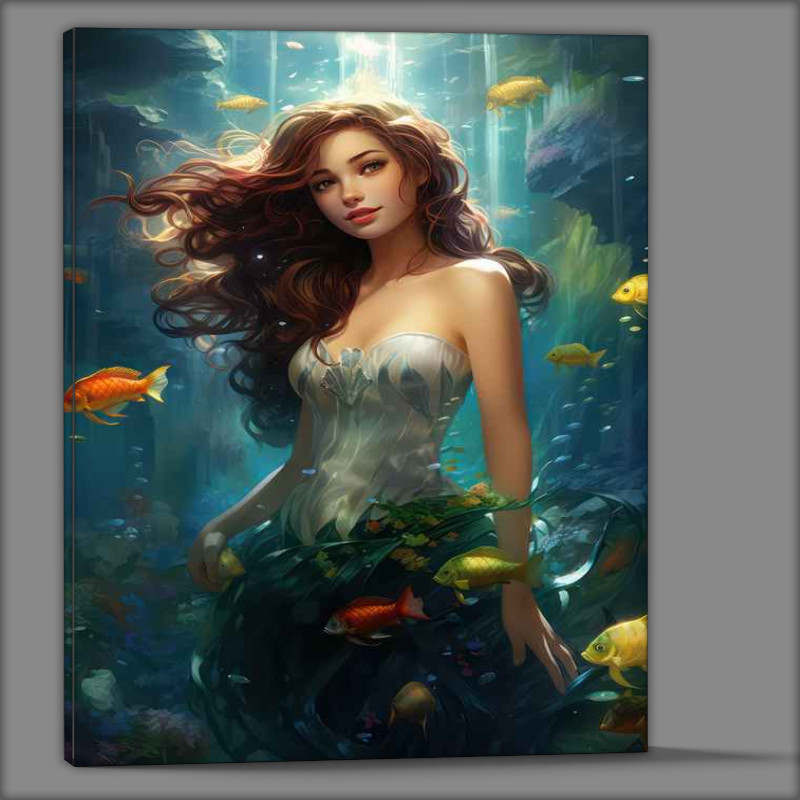 Buy Canvas : (Princess in the water with the fishes)