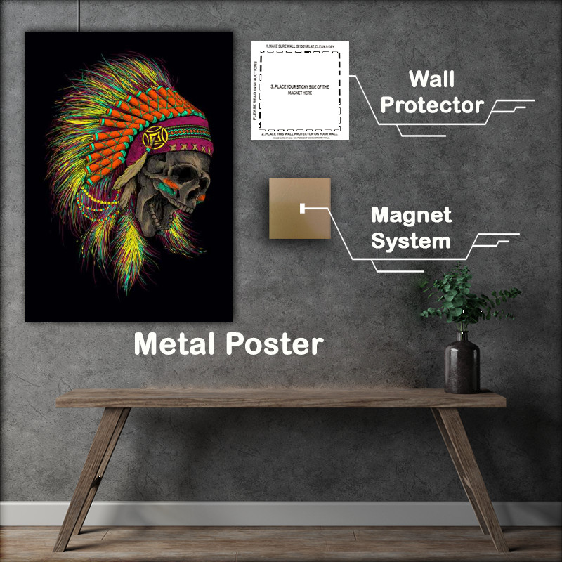 Buy Metal Poster : (Jamboree skull indian)