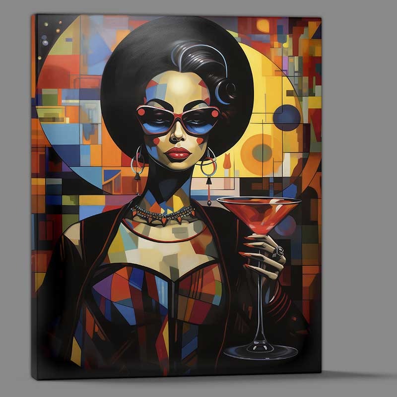 Buy Canvas : (Eclectic Emoticons woman with a martini)