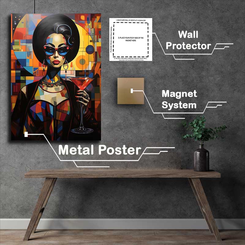 Buy Metal Poster : (Eclectic Emoticons woman with a martini)