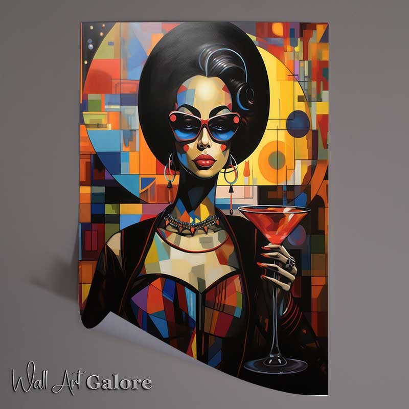 Buy Unframed Poster : (Eclectic Emoticons woman with a martini)