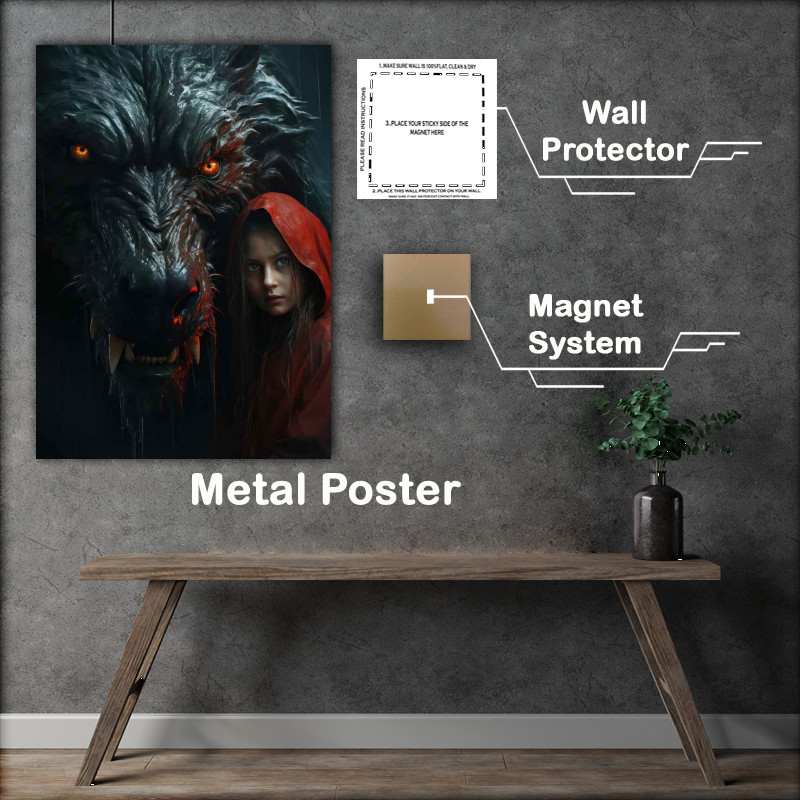 Buy Metal Poster : (Red riding hoode and her protector)