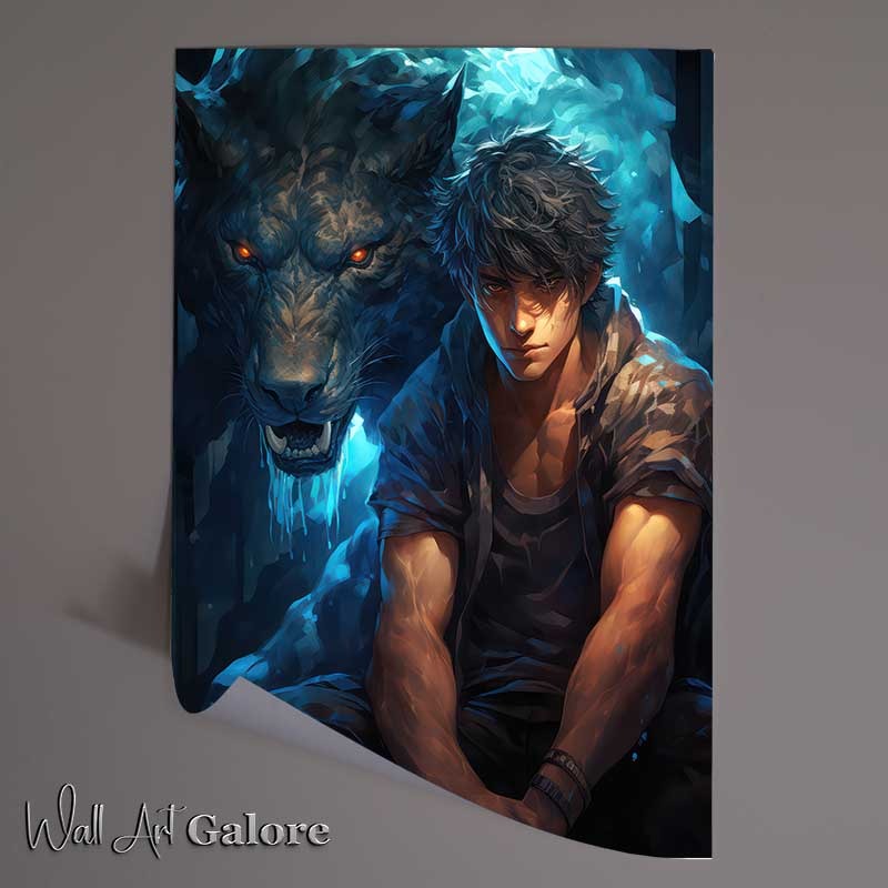 Buy Unframed Poster : (Anime with a person and a large beast in blue)