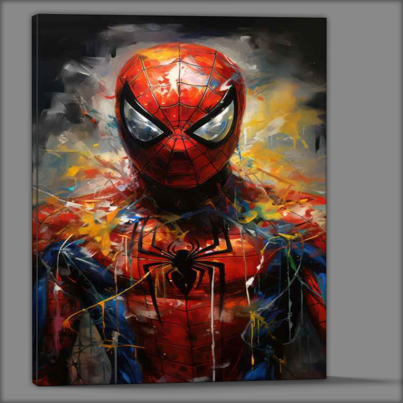Buy Canvas : (Spider man comic art abstract in the style of splash art)