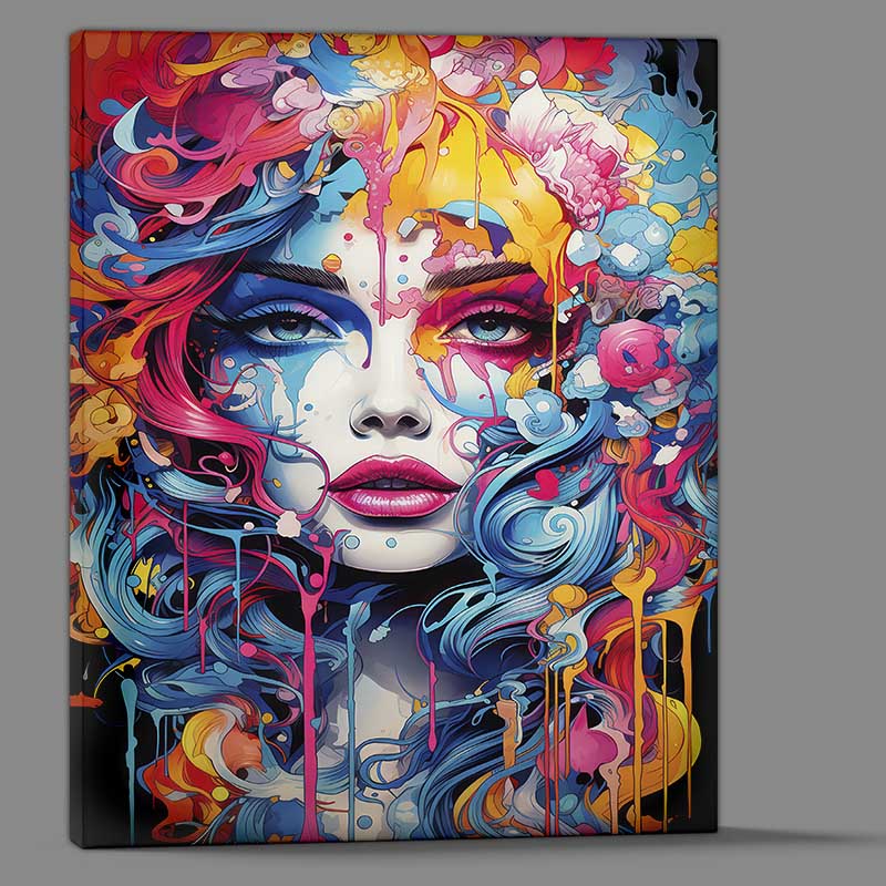 Buy Canvas : (Kaleidoscopic Expressions amazingly vividly colored poster)