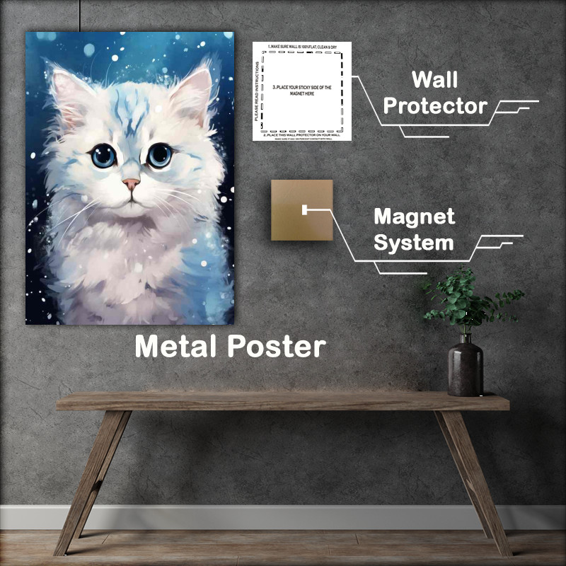 Buy Metal Poster : (Art Depicting Cats with Natural Embellishments)