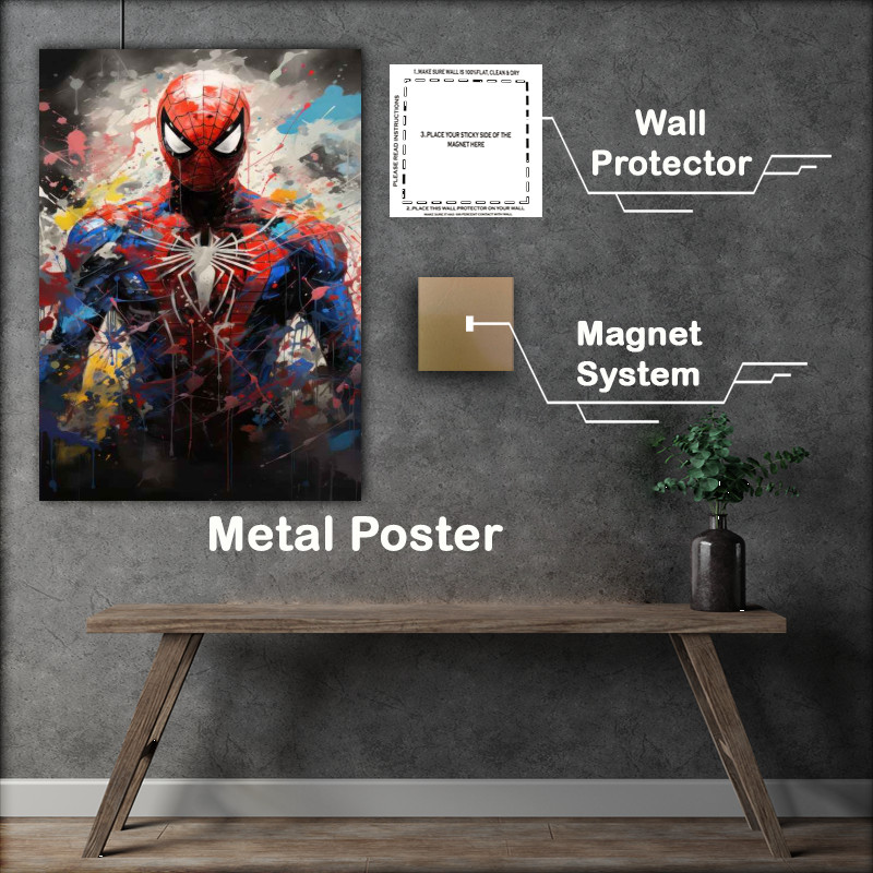Buy Metal Poster : (Spider man comic splash art)