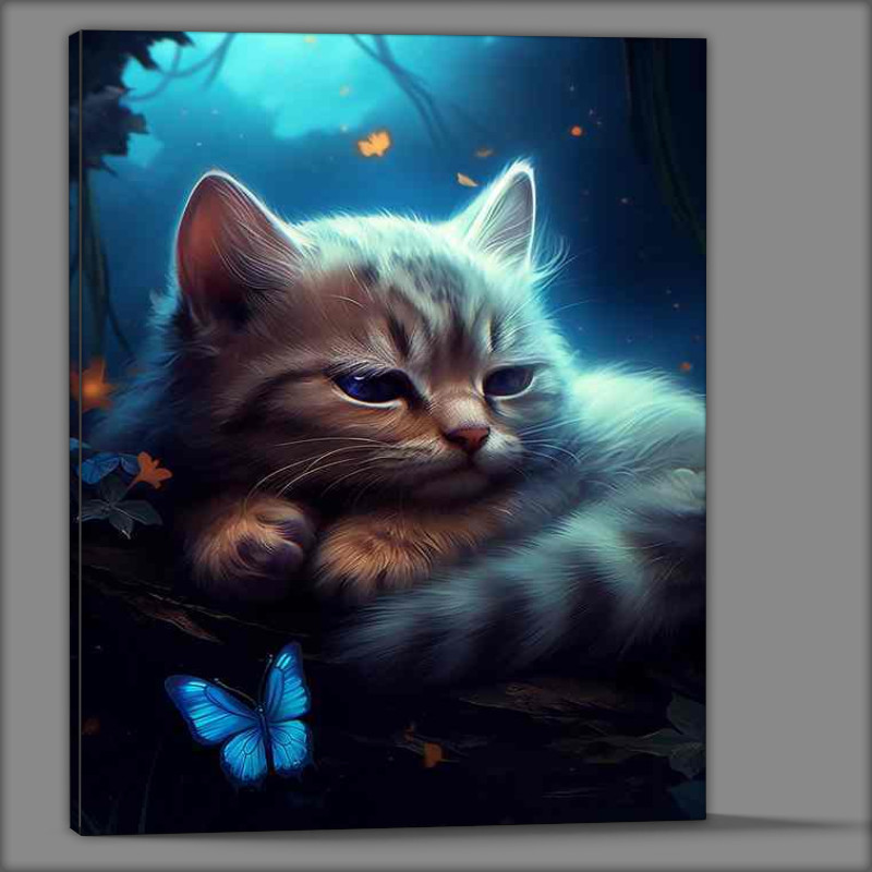 Buy Canvas : (Dreamy Drifters Kittens Sleeping with Ethereal Companions)