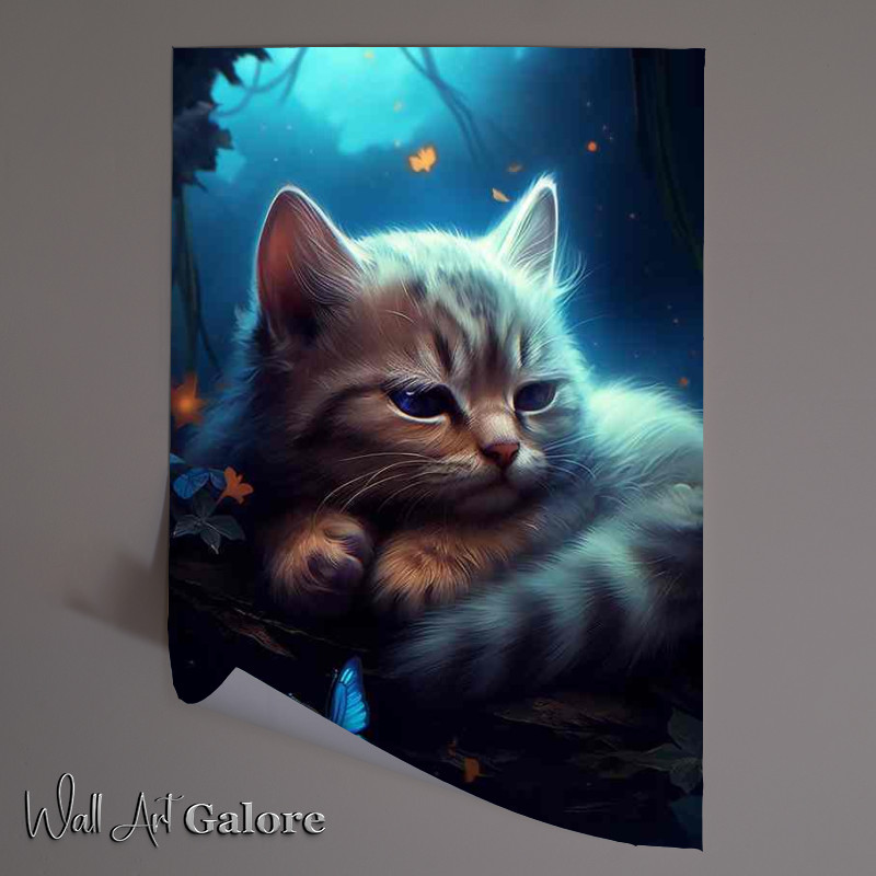 Buy Unframed Poster : (Dreamy Drifters Kittens Sleeping with Ethereal Companions)