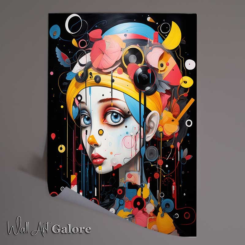 Buy Unframed Poster : (Lady with a pearl earring abstract style)
