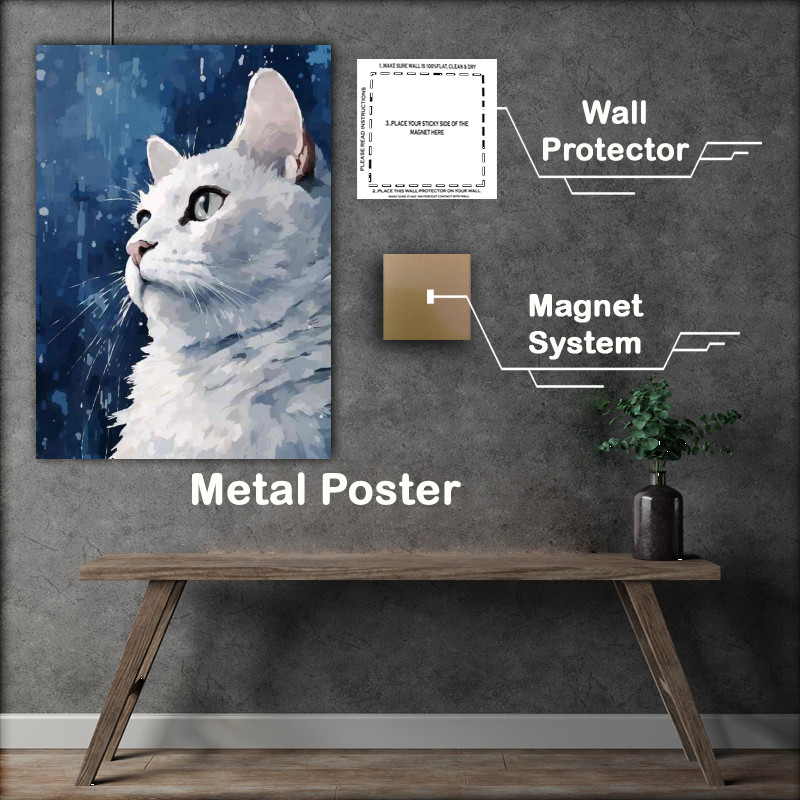 Buy Metal Poster : (Kitten And Cosmos Feline Fantasies inthe white snow)