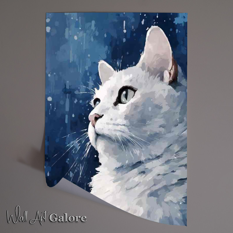 Buy Unframed Poster : (Kitten And Cosmos Feline Fantasies inthe white snow)