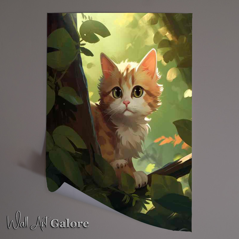 Buy Unframed Poster : (Whiskers And Wilderness Cats with Leaf Paintings)