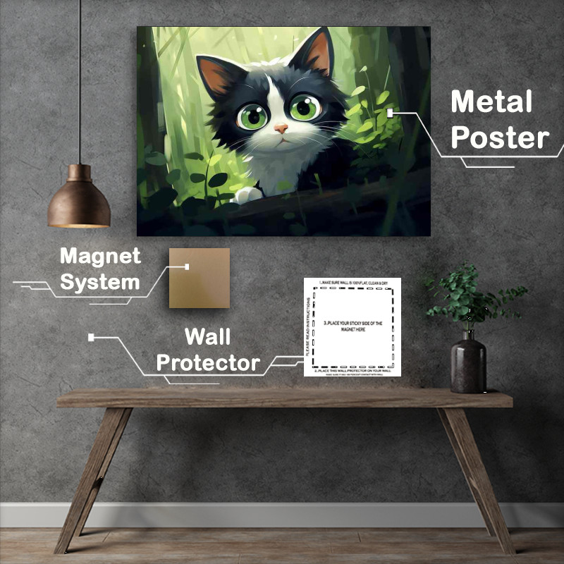 Buy Metal Poster : (Golden Gaze The Feline Beauty)