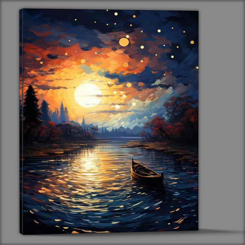 Buy Canvas : (Boat Adrift Cosmic Dreams Overhead Shine)