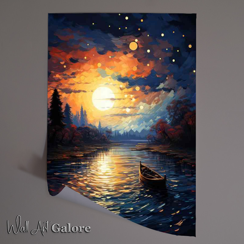 Buy Unframed Poster : (Boat Adrift Cosmic Dreams Overhead Shine)