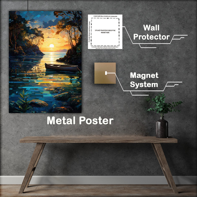 Buy Metal Poster : (Boats Solitude Whispering Waters Gentle Lull)