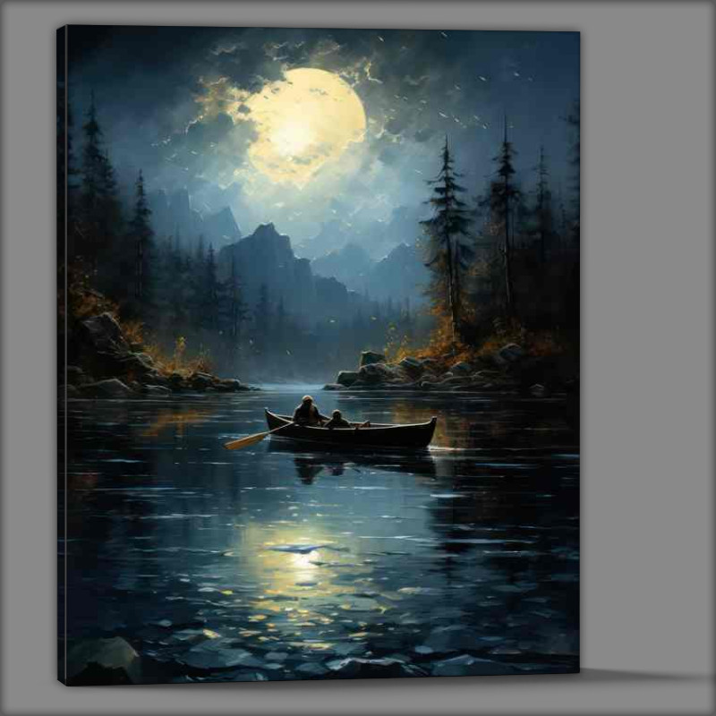 Buy Canvas : (Bright Night Moon Shimmers A reflection)