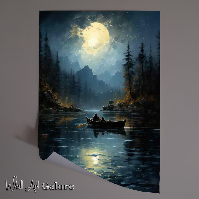 Buy Unframed Poster : (Bright Night Moon Shimmers A reflection)