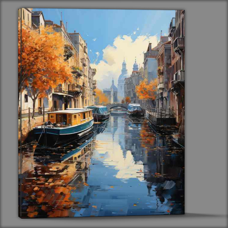 Buy Canvas : (Daytime Ballet Boats Glide On Canals)