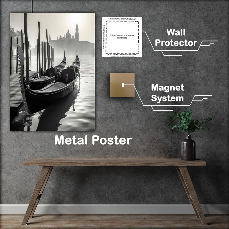 Buy Metal Poster : (Gondolass Await In a silhouette Hush)